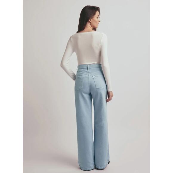 Favorite Daughter The Masha Super High Rise Wide Leg Jean Coastal Size 31 - Picture 3 of 11
